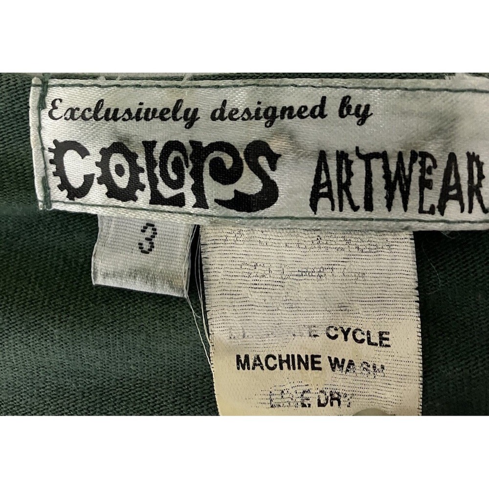 Colors Artwear Tie Dye Top Womens Size 3 / XL Green Boho Artsy - Picture 3 of 7